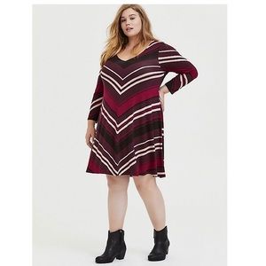 Torrid Size 2 Striped Jersey Mini Trapeze Dress